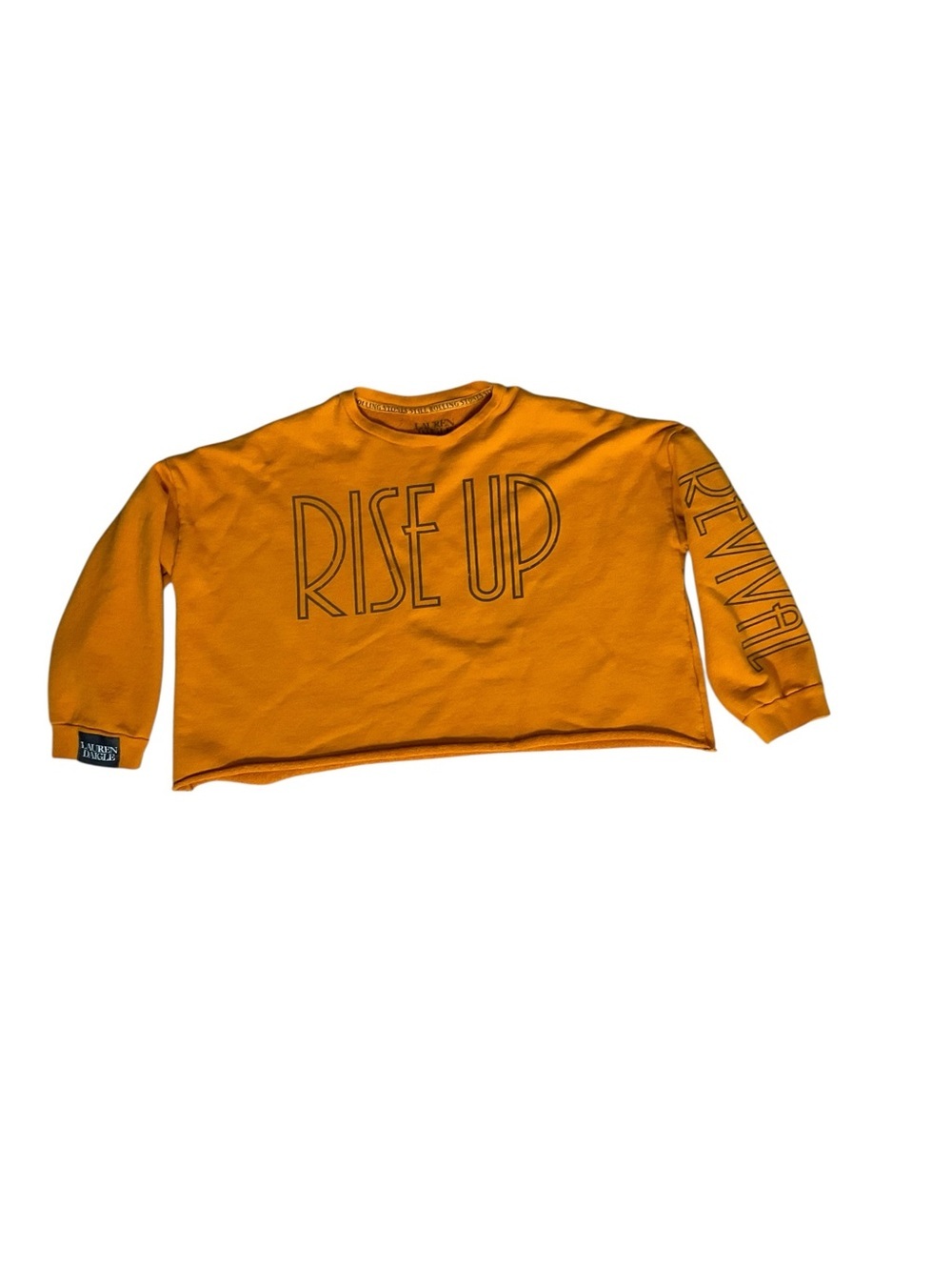 Lauren Daigle Rise Up Cropped Tour Sweatshirt Mustard Graphic USA Medium